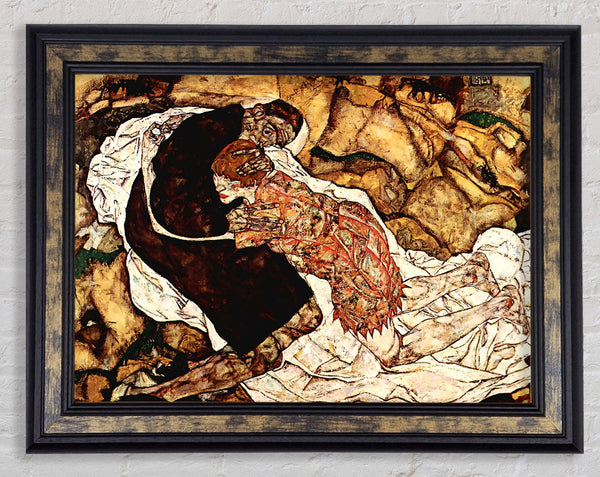 Schiele Death And The Woman Framed Print
