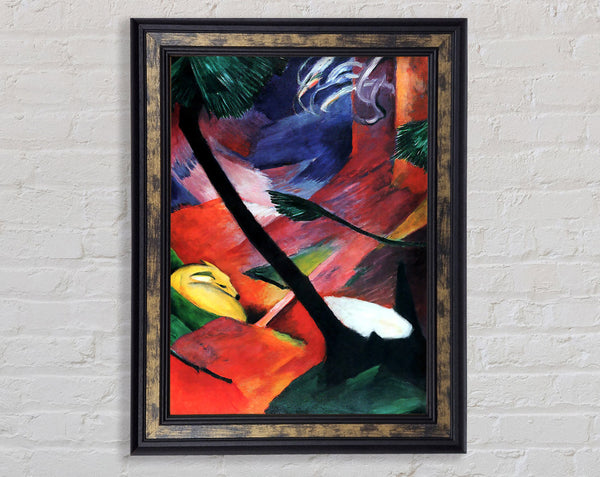 Franz Marc Deer In The Forest 2 Framed Print