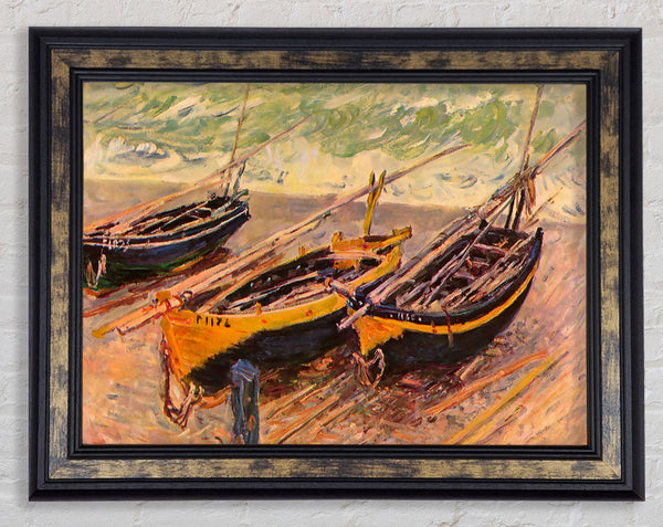 Monet Dock Of Etretat (Three Fishing Boats)