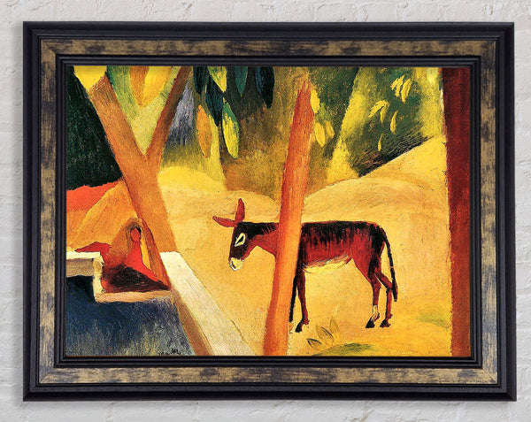 August Macke Donkeys In The Palms Framed Print