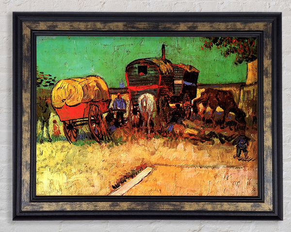 Van Gogh Encampment Of Gypsies With Caravans Framed Print