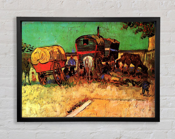 Van Gogh Encampment Of Gypsies With Caravans Framed Print