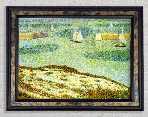 Seurat Entrance To Port-En-Bessin Framed Print