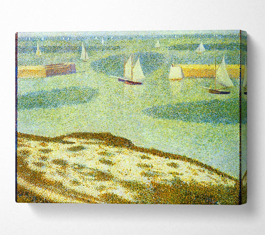 Seurat Entrance To Port-En-Bessin Canvas Wall Art