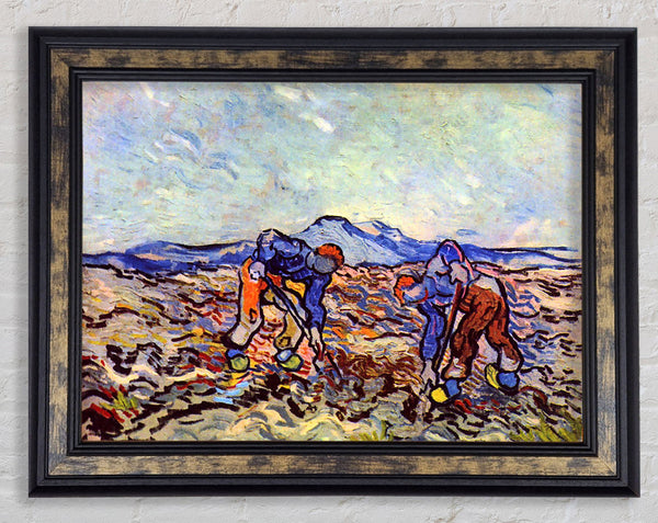 Van Gogh Farmers At Work Framed Print