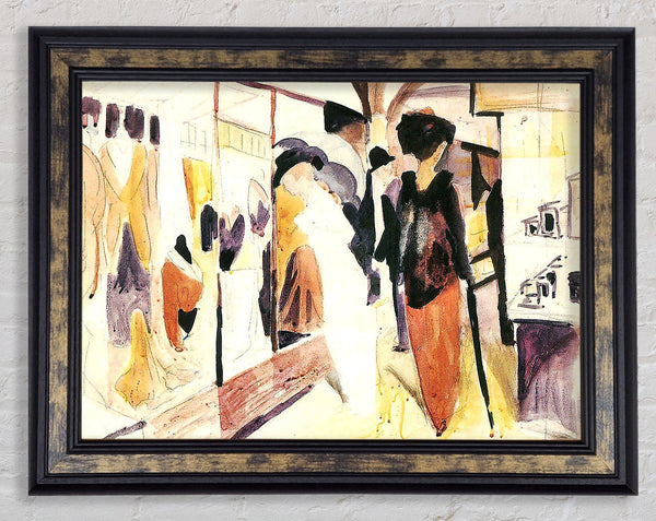 August Macke Fashion Shop Porch Framed Print