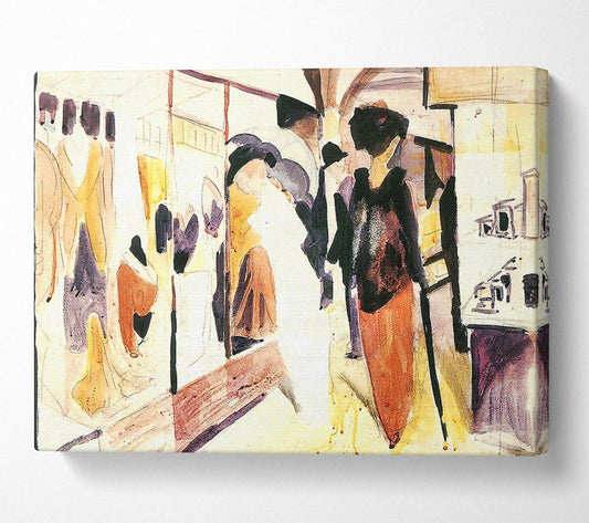 August Macke Fashion Shop Porch Canvas Wall Art