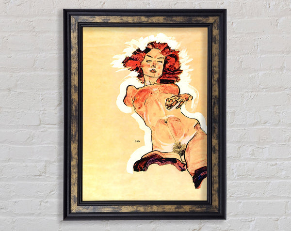 Schiele Female Act Framed Print