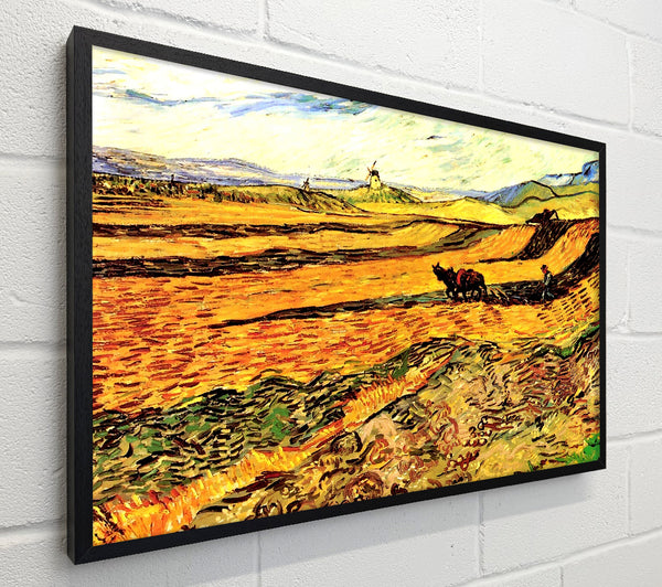 Van Gogh Field With Ploughman And Mill