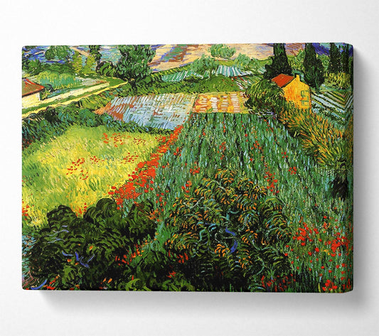 Van Gogh Field With Poppies Canvas Wall Art