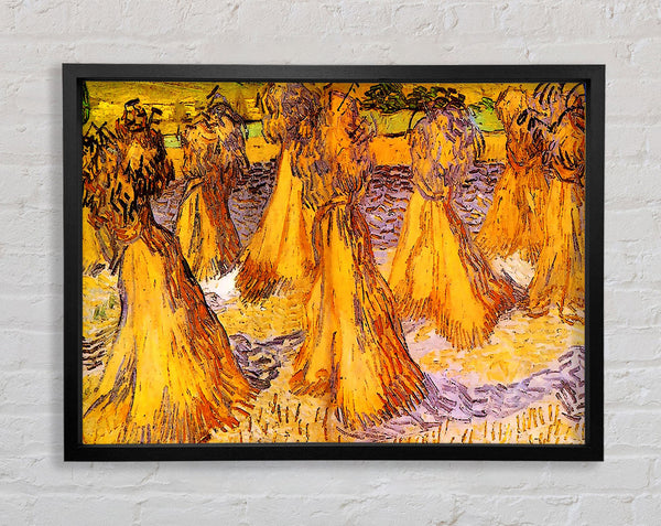 Van Gogh Feld mit Weizenstapeln