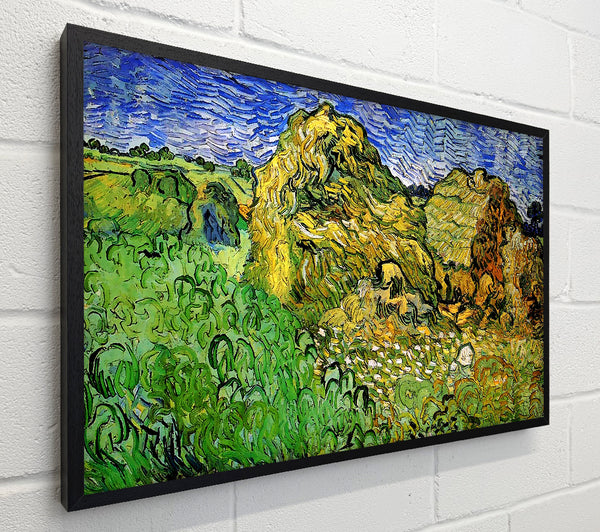 Van Gogh Field With Wheat Stacks
