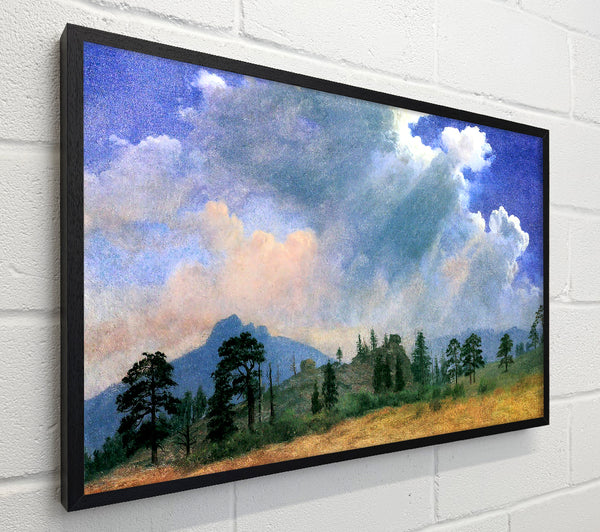Bierstadt Fir Trees And Storm Clouds