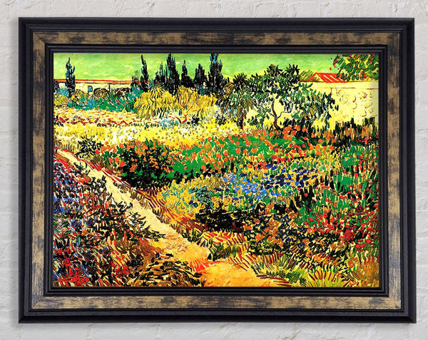 Van Gogh Flowering Garden With Path Framed Print