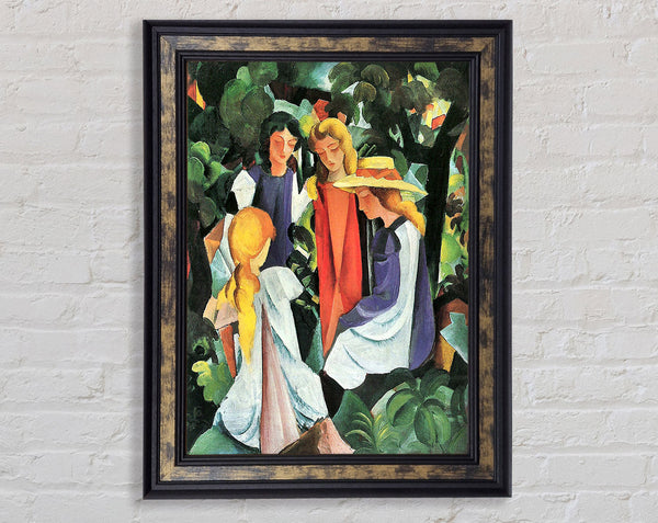 August Macke Four Girls Framed Print