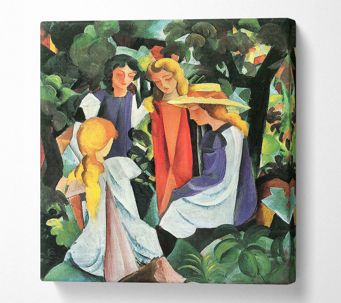 A Canvas Print of August Macke Four Girls Canvas Art