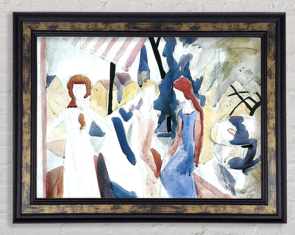 August Macke Four Girls On Altane Framed Print