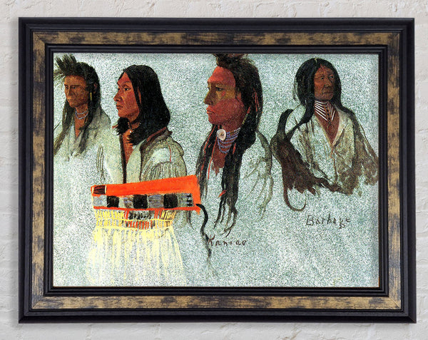 Bierstadt Four Indians Framed Print