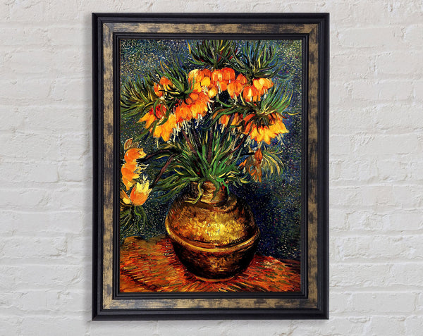Van Gogh Fritillaries In A Copper Vase Framed Print