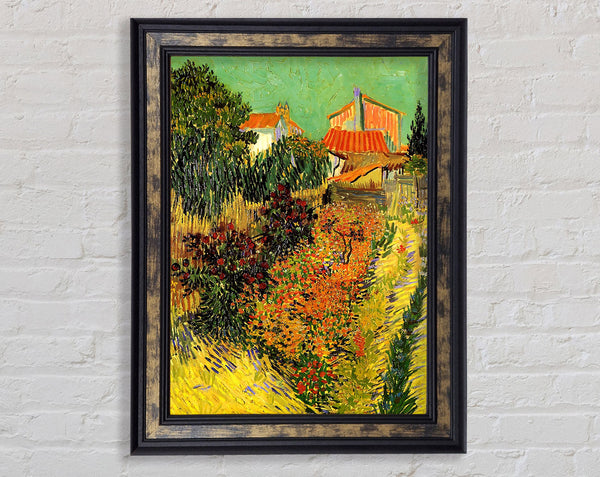 Van Gogh Garden Behind A House Framed Print