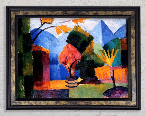 August Macke Garden On The Lake Of Thun Framed Print