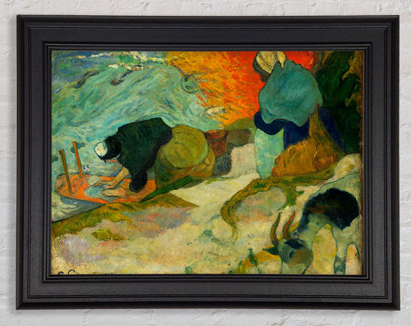 Gauguin Washerwomen In Arles Framed Print