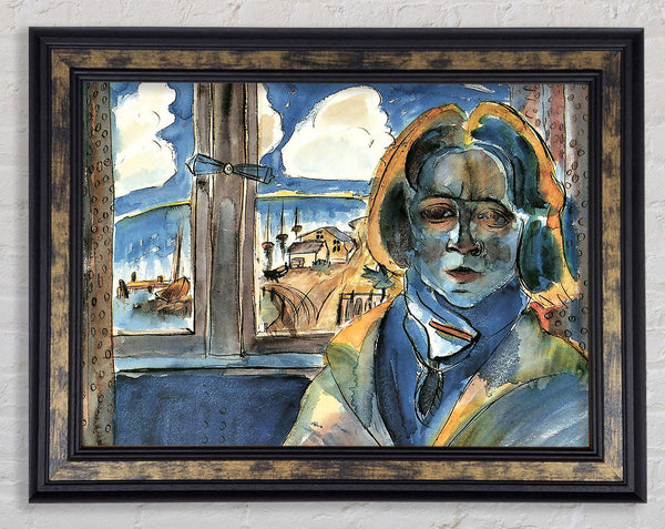 Walter Gramatte Girl At The Window Sonia Framed Print