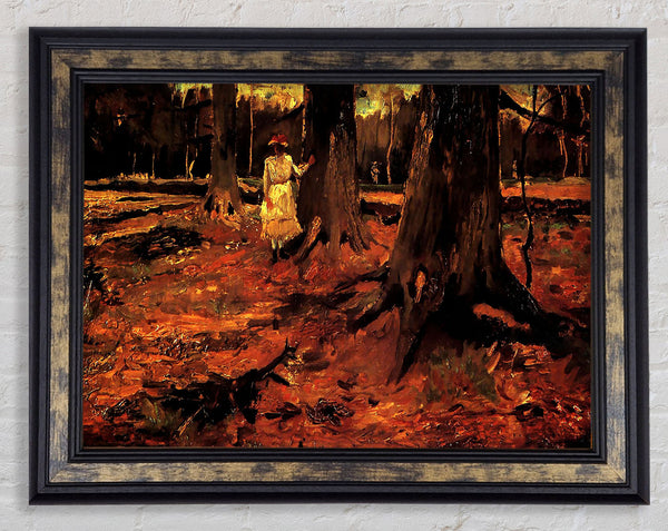 Van Gogh Girl In White In The Woods Framed Print