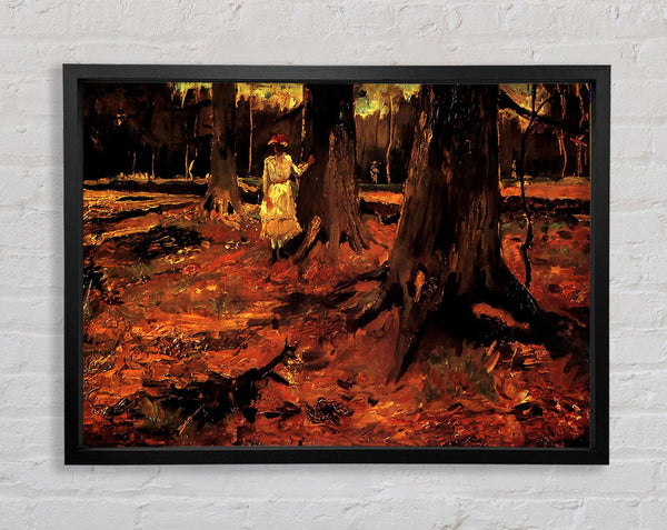 Van Gogh Girl In White In The Woods Framed Print