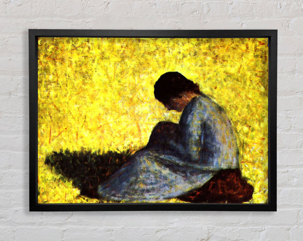 Seurat Mädchen auf dem Rasen sitzend