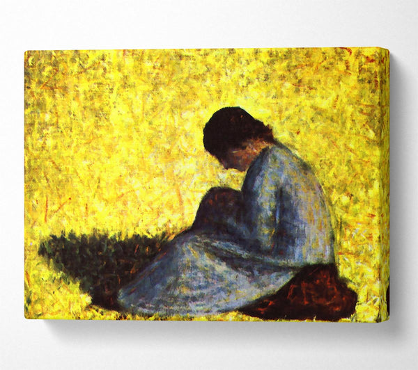  A Canvas Print of Seurat Girl Seated On The Lawn Canvas Print