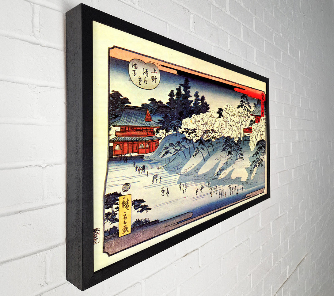  A Canvas Print of Hiroshige Going To Temple Canvas Print