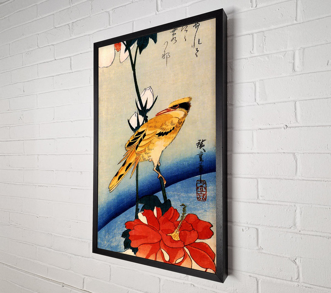  A Canvas Print of Hiroshige Golden Oriole On A Hibiscus Branch Canvas Print
