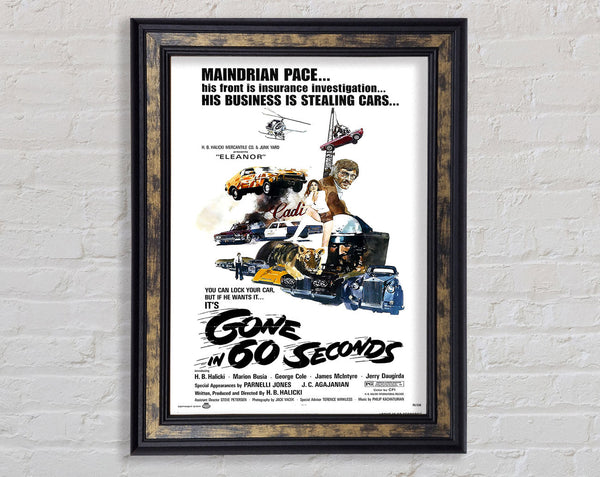 Gone In 60 Seconds Poster 1 Framed Print