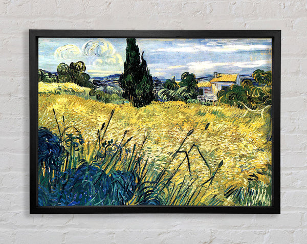 Van Gogh Green Wheat Field With Cypress 2 Framed Print
