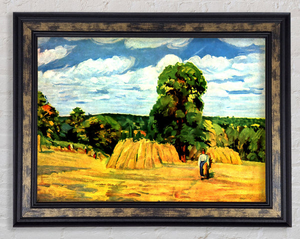 Pissarro Harvest Framed Print
