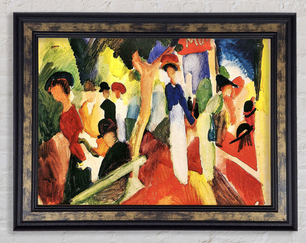 August Macke Hat Shop At The Promenade Framed Print
