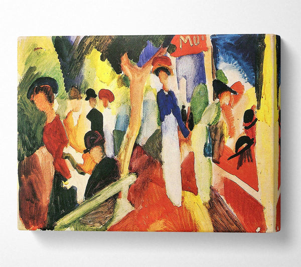  A Canvas Print of August Macke Hat Shop At The Promenade Canvas Print