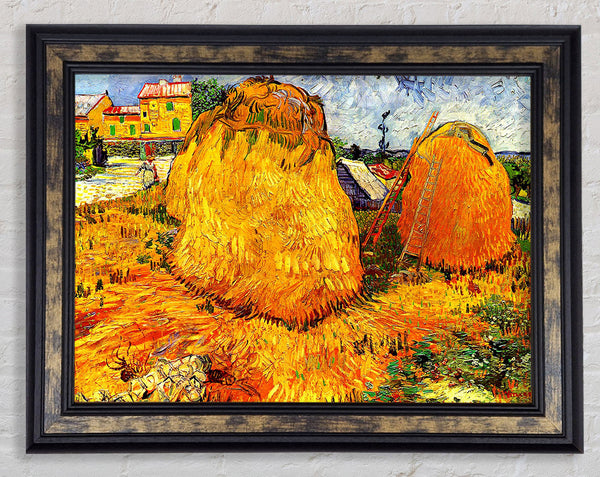 Van Gogh Haystacks In Provence Framed Print