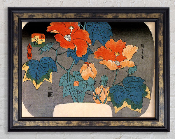 Hiroshige Hibiscus Framed Print