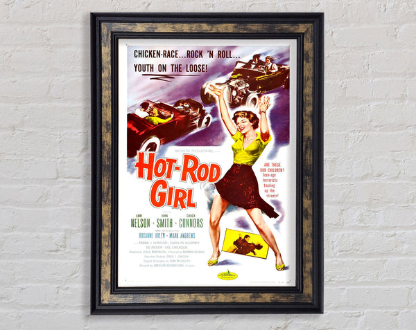 Hot Rod Girl Poster 1 Framed Print