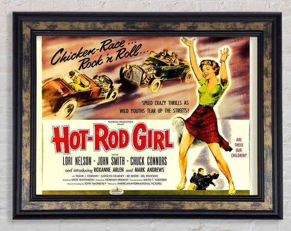 Hot Rod Girl Poster 2 Framed Print