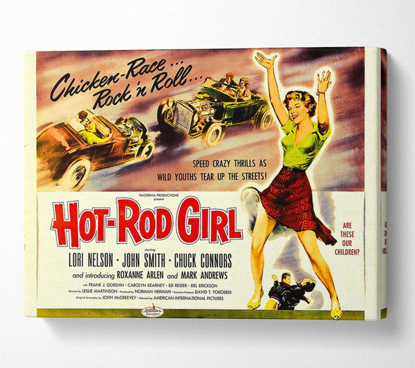  A Canvas Print of Hot Rod Girl Poster 2 Canvas Print