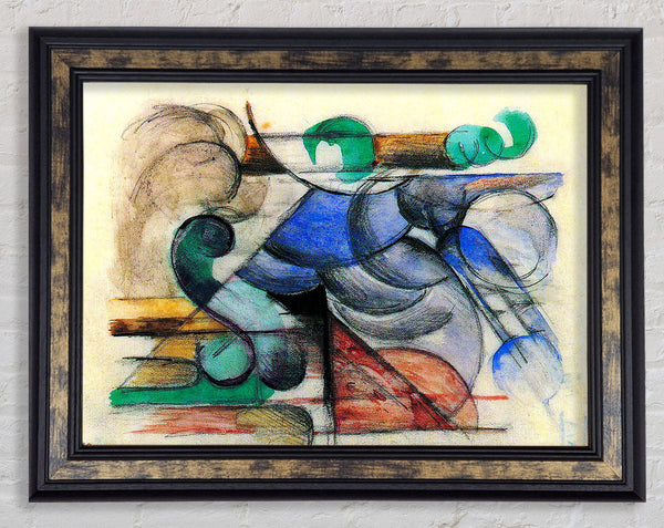 Franz Marc House In Abstract Landscape Framed Print