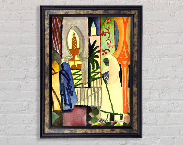 August Macke In The Temple Hall 1 Framed Print