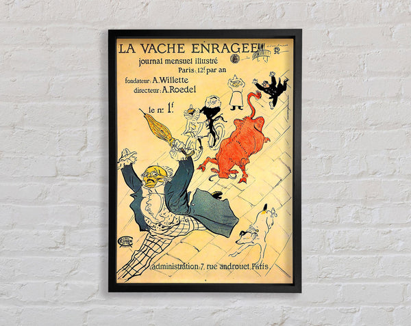 Toulouse Lautrec La Vache Enragee Framed Print