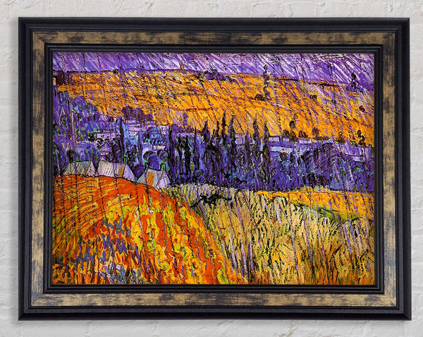 Van Gogh Landscape At Auvers In The Rain Framed Print