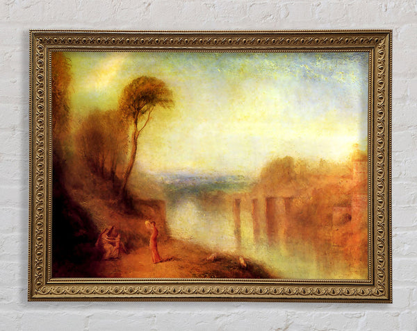 Joseph Mallord Turner Landscape With A Woman With A Tambourine Framed Print