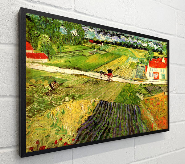 Van Gogh Landscape With Carriage And Train In The Background