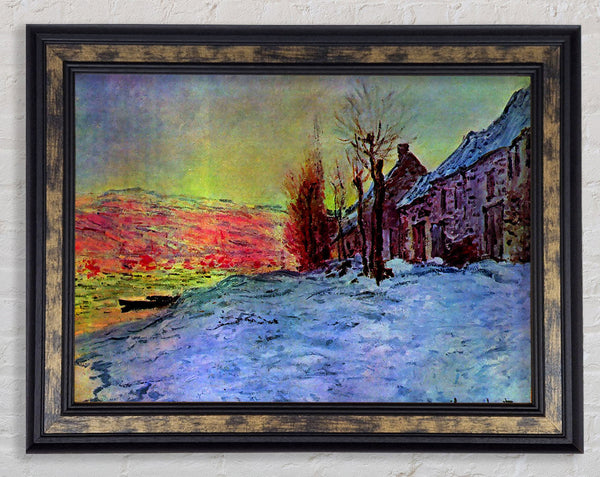Monet Lava Court Sunshine And Snow Framed Print
